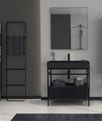 Orka Vegas 60 cm Antrasit Banyo Dolabı Takımı