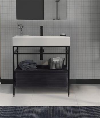 Orka Vegas 60 cm Antrasit Banyo Dolabı Alt Modül ve Lavabo