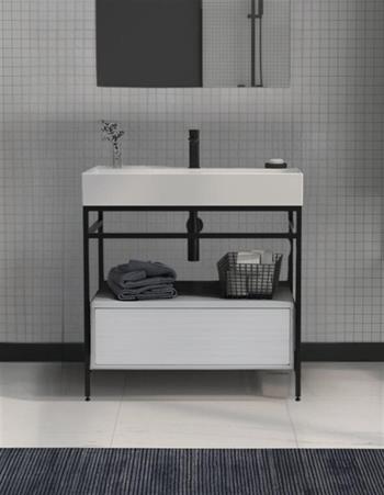 Orka Vegas 60 cm Beyaz Banyo Dolabı Alt Modül ve Lavabo