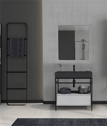 Orka Vegas 60 cm Mat Beyaz Banyo Dolabı Takımı
