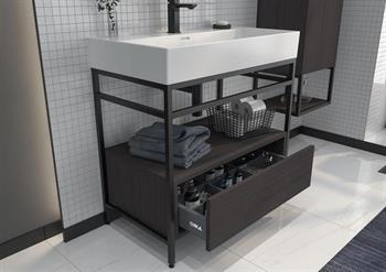 Orka Vegas 80 cm Antrasit Banyo Dolabı Takımı