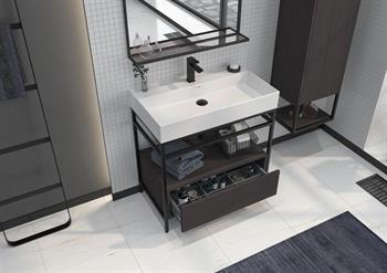 Orka Vegas 80 cm Antrasit Banyo Dolabı Takımı