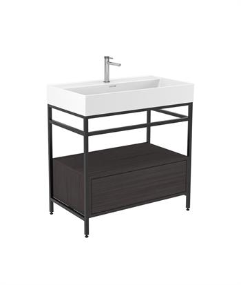 Orka Vegas 80 cm Antrasit Banyo Dolabı Alt Modül ve Lavabo