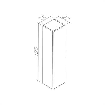 Orka Yalıköy 30 cm Banyo Boy Dolabı, Parlak Siyah, 3002365