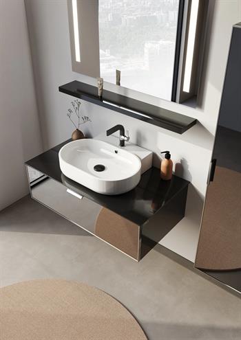 Orka Yalıköy, 90 cm, Beyaz Lavabo, Banyo Dolabı Takımı (Ledli Ayna), 5000861