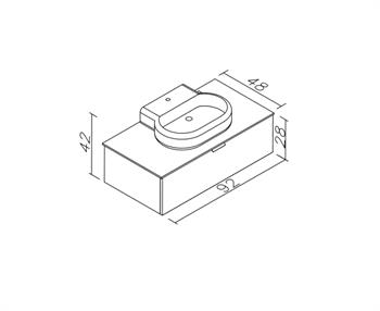 Orka Yalıköy 90 cm, Siyah Lavabo, Banyo Dolabı Alt Modül ve Lavabo, 5001884