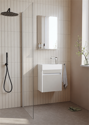 Orka Yedisu Banyo Dolabı Takımı, 45 cm, Parlak Kaşmir (Etajerli Ayna), 5000606