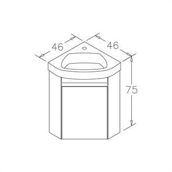 Orka Zag 45 cm, Mat Beyaz, Banyo Dolabı Alt Modül ve Lavabo, 5001886