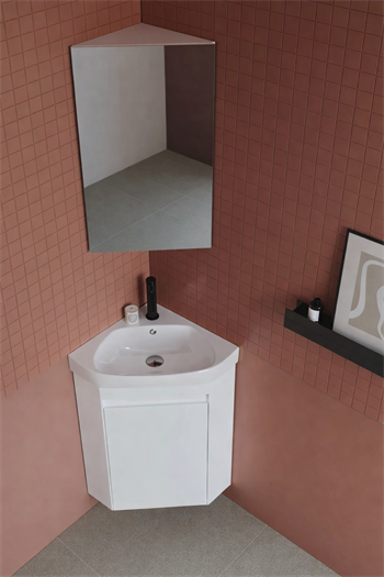 Orka Zag 45 cm, Mat Beyaz, Banyo Dolabı Takımı, (Dolaplı-Köşe Ayna), 5000870