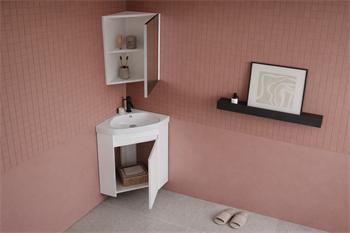 Orka Zag 45 cm, Mat Beyaz, Banyo Dolabı Takımı, (Dolaplı-Köşe Ayna), 5000870