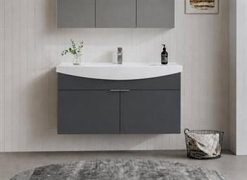 Orka Purus 100 cm, Mat Antrasit, Banyo Dolabı Alt Modül Ve Lavabo, 5007981