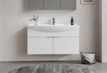 Orka Purus 100 cm, Parlak Beyaz, Banyo Dolabı Alt Modül Ve Lavabo, 5007971