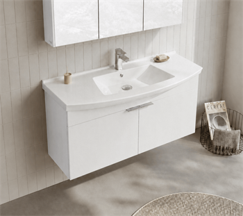 Orka Purus 100 cm, Parlak Beyaz, Banyo Dolabı Alt Modül Ve Lavabo, 5007971