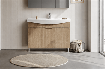Orka Purus 100 cm, Budva, Banyo Dolabı Alt Modül Ve Lavabo, (Ayaklı), 5008451