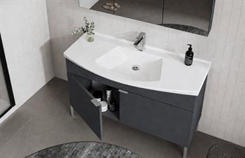 rka Purus 100 cm, Mat Antrasit, Banyo Dolabı Alt Modül Ve Lavabo, (Ayaklı), 5008452