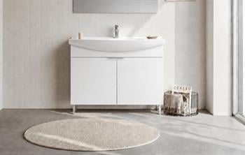 rka Purus 100 cm,Parlak Beyaz, Banyo Dolabı Alt Modül Ve Lavabo, (Ayaklı), 5007962