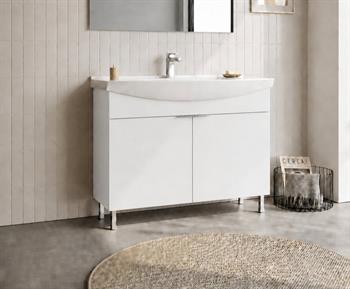rka Purus 100 cm,Parlak Beyaz, Banyo Dolabı Alt Modül Ve Lavabo, (Ayaklı), 5007962