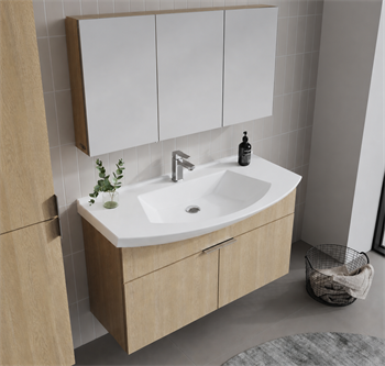 Orka Purus 100 cm ,Budva, Banyo Dolabı Takımı (Dolaplı Ayna), 5008346