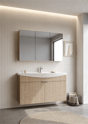Orka Purus 100 cm ,Budva, Banyo Dolabı Takımı (Dolaplı Ayna), 5008346