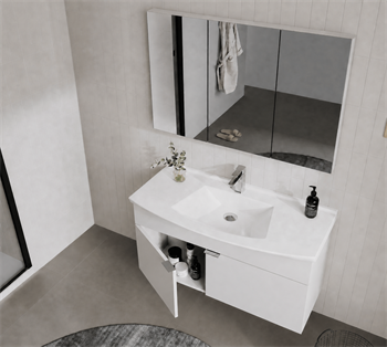 Orka Purus 100 cm, Parlak Beyaz, Banyo Dolabı Alt Modül Ve Lavabo, 5008348