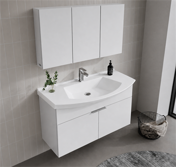 Orka Purus 100 cm, Parlak Beyaz, Banyo Dolabı Alt Modül Ve Lavabo, 5008348