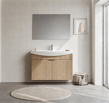 Orka Purus 100 cm ,Budva, Banyo Dolabı Takımı (Asma,Düz Ayna), 5008327