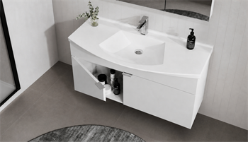Orka Purus 100 cm ,Parlak Beyaz, Banyo Dolabı Takımı (Asma,Düz Ayna), 5008330