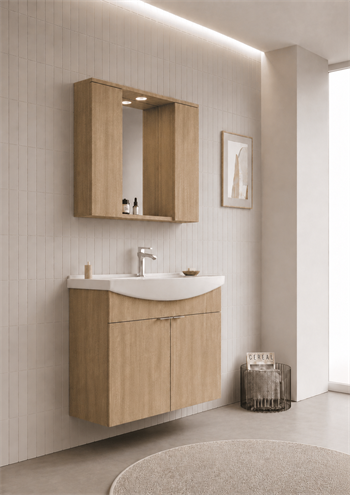 Orka Purus 100 cm ,Budva, Banyo Dolabı Takımı (Asma,Spotlu Ayna), 5007994
