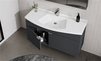 Orka Purus 100 cm ,Mat Antrasit, Banyo Dolabı Takımı (Asma,Spotlu Ayna), 5007985