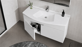 Orka Purus 100 cm ,Parlak Beyaz, Banyo Dolabı Takımı (Asma,Spotlu Ayna), 5007974