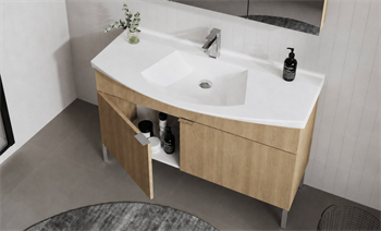 Orka Purus 100 cm ,Budva, Banyo Dolabı Takımı (Ayaklı,Düz Ayna), 5008474
