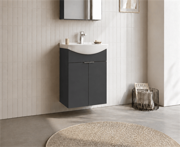 Orka Purus 55 cm, Mat Antrasit, Banyo Dolabı Alt Modül Ve Lavabo, 5007978