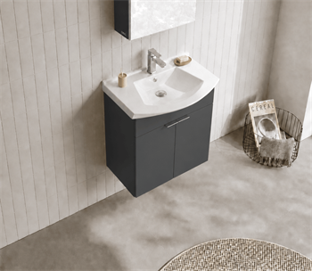 Orka Purus 55 cm, Mat Antrasit, Banyo Dolabı Alt Modül Ve Lavabo, 5007978