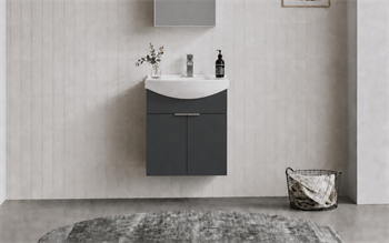 Orka Purus 55 cm, Mat Antrasit, Banyo Dolabı Alt Modül Ve Lavabo, 5007978