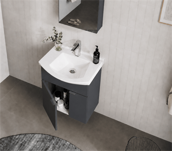 Orka Purus 55 cm, Mat Antrasit, Banyo Dolabı Alt Modül Ve Lavabo, 5007978
