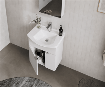 Orka Purus 55 cm, Parlak Beyaz, Banyo Dolabı Alt Modül Ve Lavabo, 5008292