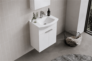 Orka Purus 55 cm, Parlak Beyaz, Banyo Dolabı Alt Modül Ve Lavabo, 5008292