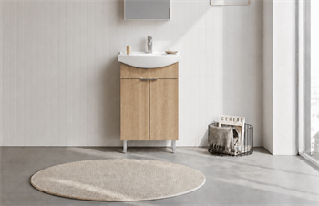 Orka Purus 55 cm, Budva, Banyo Dolabı Alt Modül Ve Lavabo, (Ayaklı), 5008444