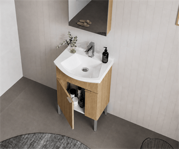 Orka Purus 55 cm, Budva, Banyo Dolabı Alt Modül Ve Lavabo, (Ayaklı), 5008444