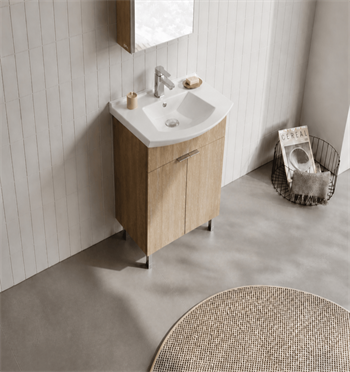 Orka Purus 55 cm, Budva, Banyo Dolabı Alt Modül Ve Lavabo, (Ayaklı), 5008444