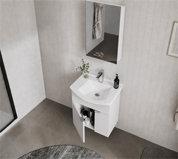 Orka Purus 55 cm ,Parlak Beyaz, Banyo Dolabı Takımı (Dolaplı Ayna),  5008335