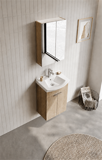 Orka Purus 55 cm ,Budva, Banyo Dolabı Takımı (Asma,Düz Ayna), 5008314