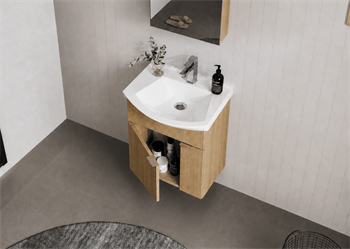 Orka Purus 55 cm ,Budva, Banyo Dolabı Takımı (Asma,Düz Ayna), 5008314