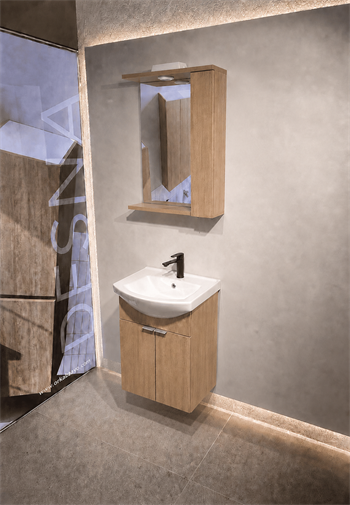 Orka Purus 55 cm ,Budva, Banyo Dolabı Takımı (Asma,Spotlu Ayna), 5008286