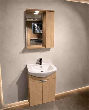 Orka Purus 55 cm ,Budva, Banyo Dolabı Takımı (Asma,Spotlu Ayna), 5008286