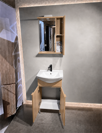 Orka Purus 55 cm ,Budva, Banyo Dolabı Takımı (Ayaklı,Spotlu Ayna), 5008435