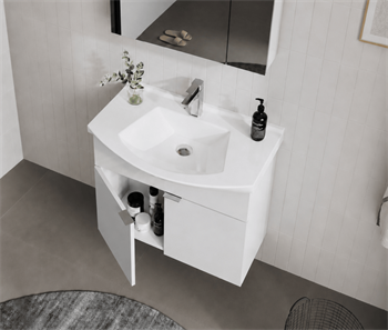 Orka Purus 65 cm, Parlak Beyaz, Banyo Dolabı Alt Modül Ve Lavabo, 5007969