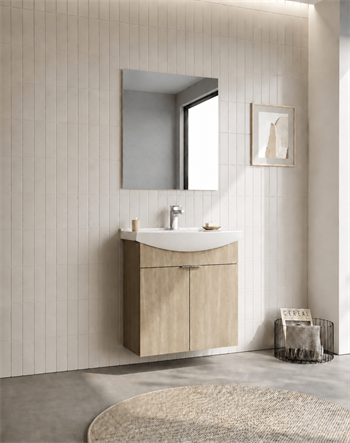 Orka Purus 65 cm ,Budva, Banyo Dolabı Takımı (Asma,Düz Ayna), 5008318