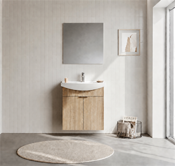 Orka Purus 65 cm ,Budva, Banyo Dolabı Takımı (Asma,Düz Ayna), 5008318