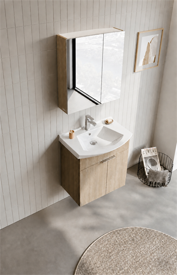 Orka Purus 65 cm ,Budva, Banyo Dolabı Takımı (Asma,Düz Ayna), 5008318